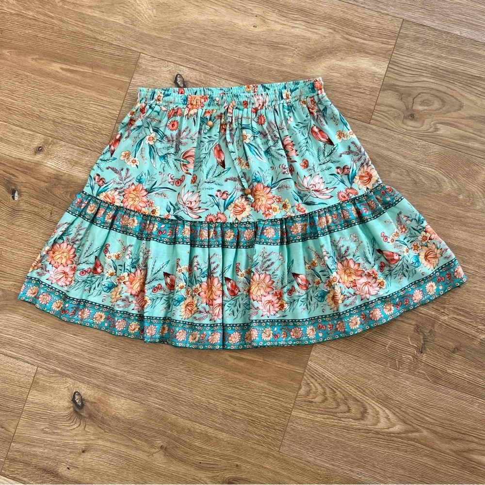 Arnhem Women’s 2 piece Flora Teal Skirt Set AUS Size 8 US Size 4Great Condition - Picture 5 of 13